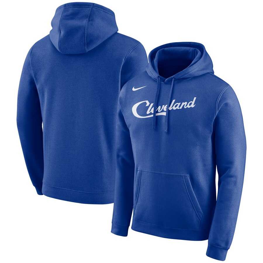 NBA Cleveland Cavaliers Nike City Edition Logo Essential Pullover Hoodie Blue